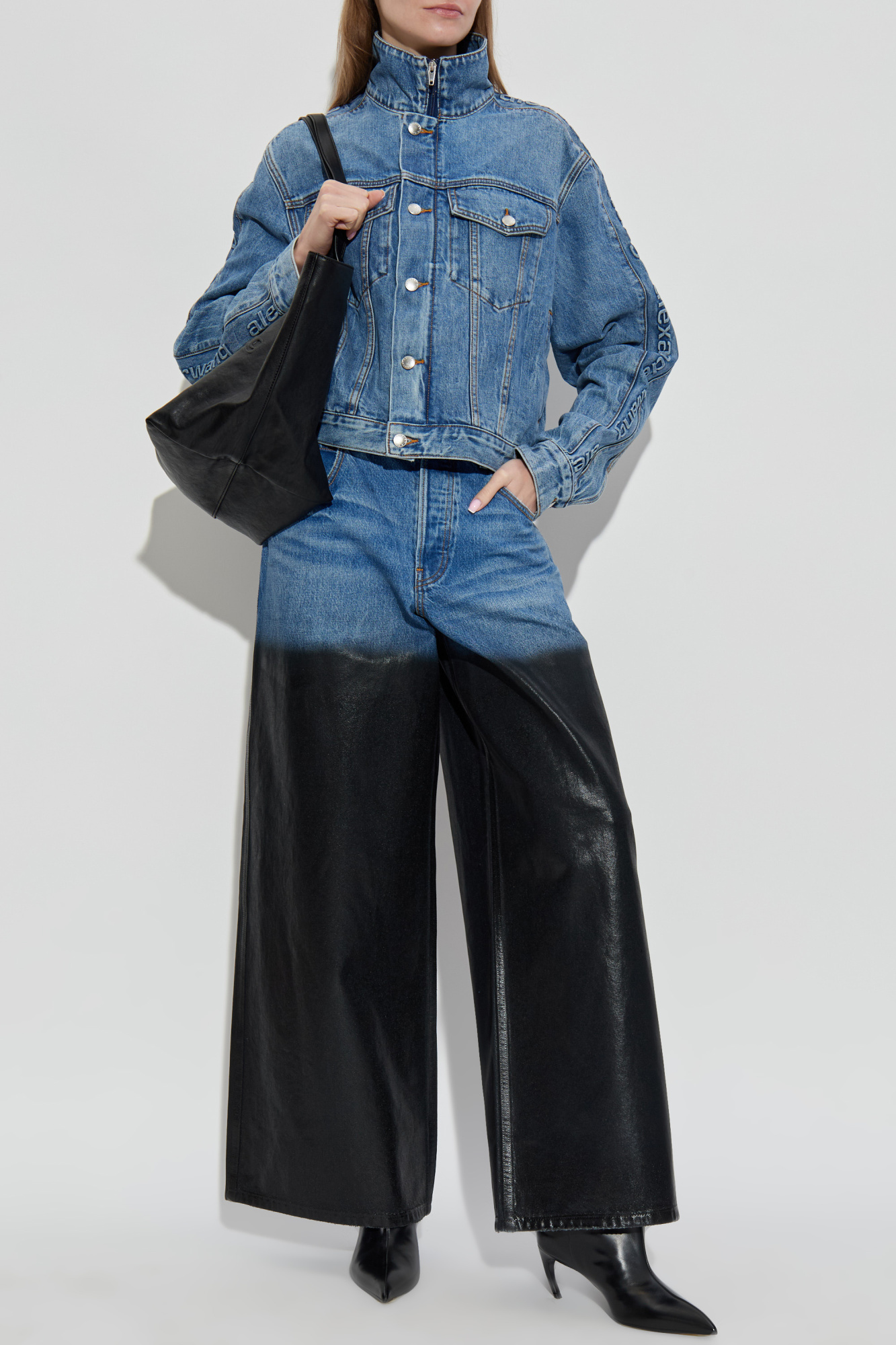 Alexander Wang Denim jacket with stand-up collar | Women's | Vitkac